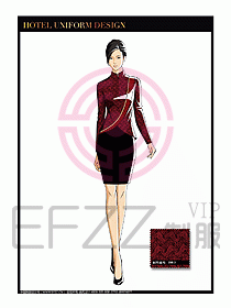 酒店服裝中餐服務員制服設計1428