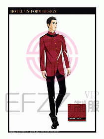 酒店服裝中餐服務員制服設計1445