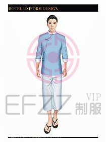 SPA水療會(huì)所服務(wù)員服裝設(shè)計(jì)388