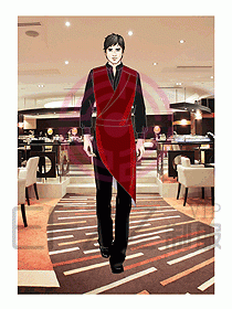 酒店西餐服務生制服555