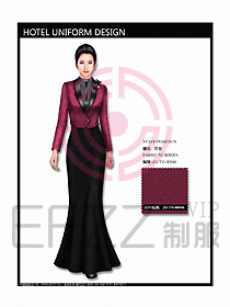 西餐咨客服裝設計效果圖302