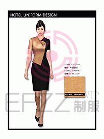 中餐服務員制服設計效果圖1102