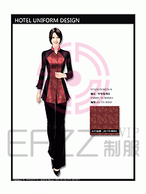 中餐服務員制服設計效果圖1123