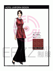 中餐服務員制服設計效果圖1140