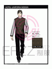 中餐服務員制服設計效果圖1144