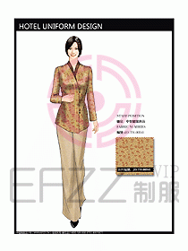 酒店中餐服務員制服效果圖1167