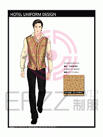 酒店中餐服務員制服效果圖1176