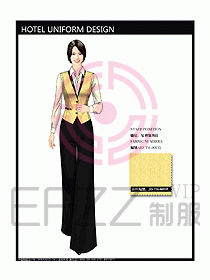 酒店中餐服務(wù)員制服設(shè)計效果圖1187