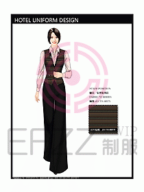 酒店中餐服務員制服設計效果圖1190