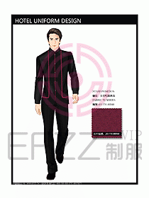 酒店中餐服務(wù)員制服設(shè)計圖1206