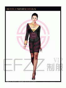 酒店中餐服務(wù)員制服設(shè)計(jì)圖1266